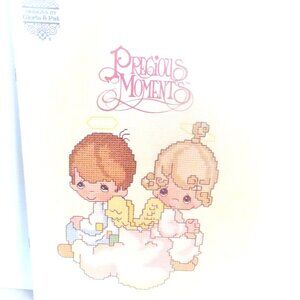 BK9  1980 Book PM-1 Gloria & Pat Precious Moments Boy Girl ANGELS Counted Thread